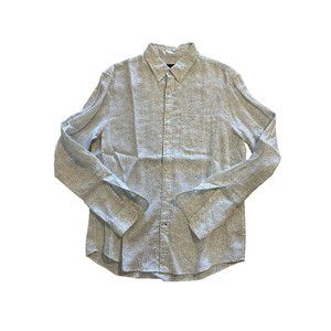 CLUB MONACO Mens Slim Fit Blue White Floral Long Sleeve Button Shirt Sz M NEW